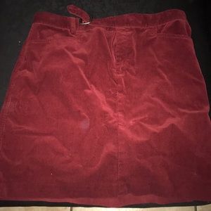 Maroon Corduroy Skirt